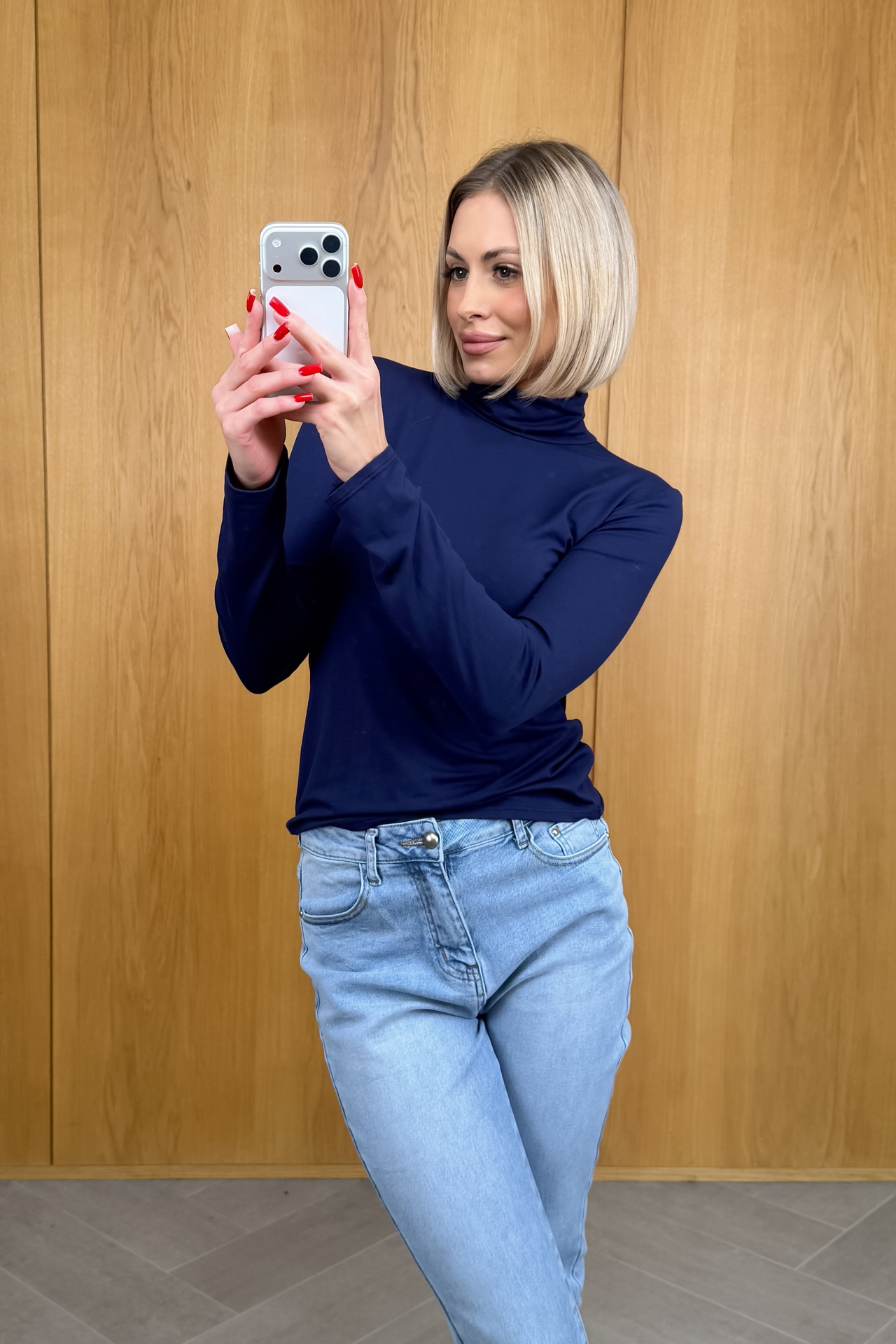 Bluzka z Golfem Granatowa Livia