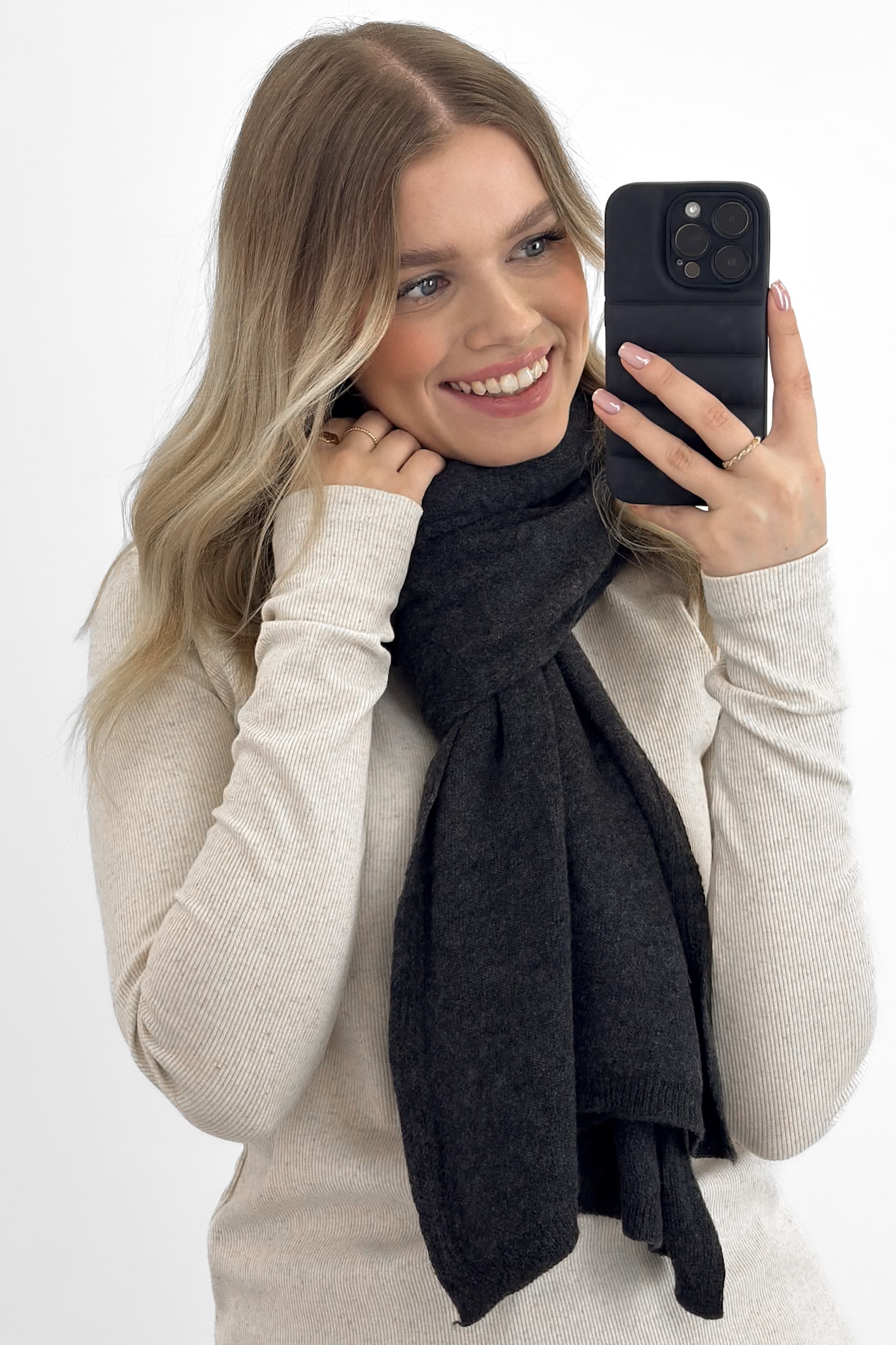 Szalik Antracytowy Cashmere