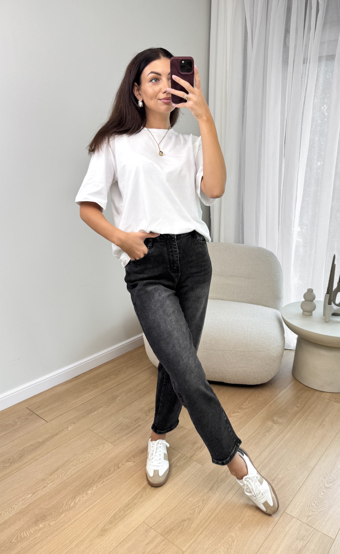 Spodnie Jeansowe Czarne Gin Baggy