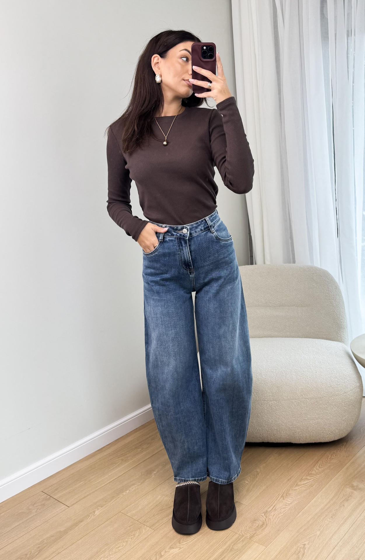 Spodnie Jeansowe Baloon Blue Dark