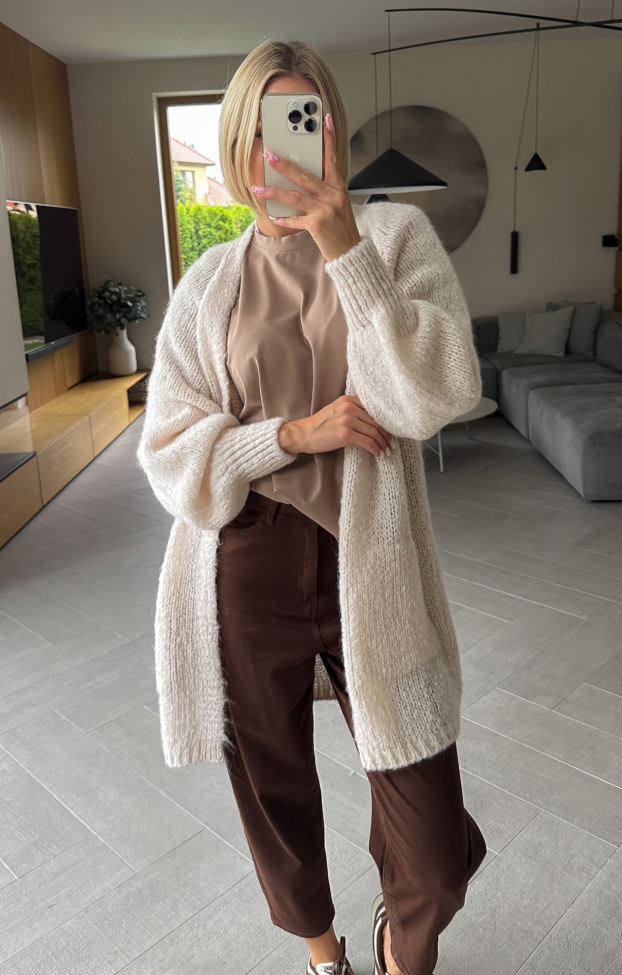 Sweter Piaskowy Rees