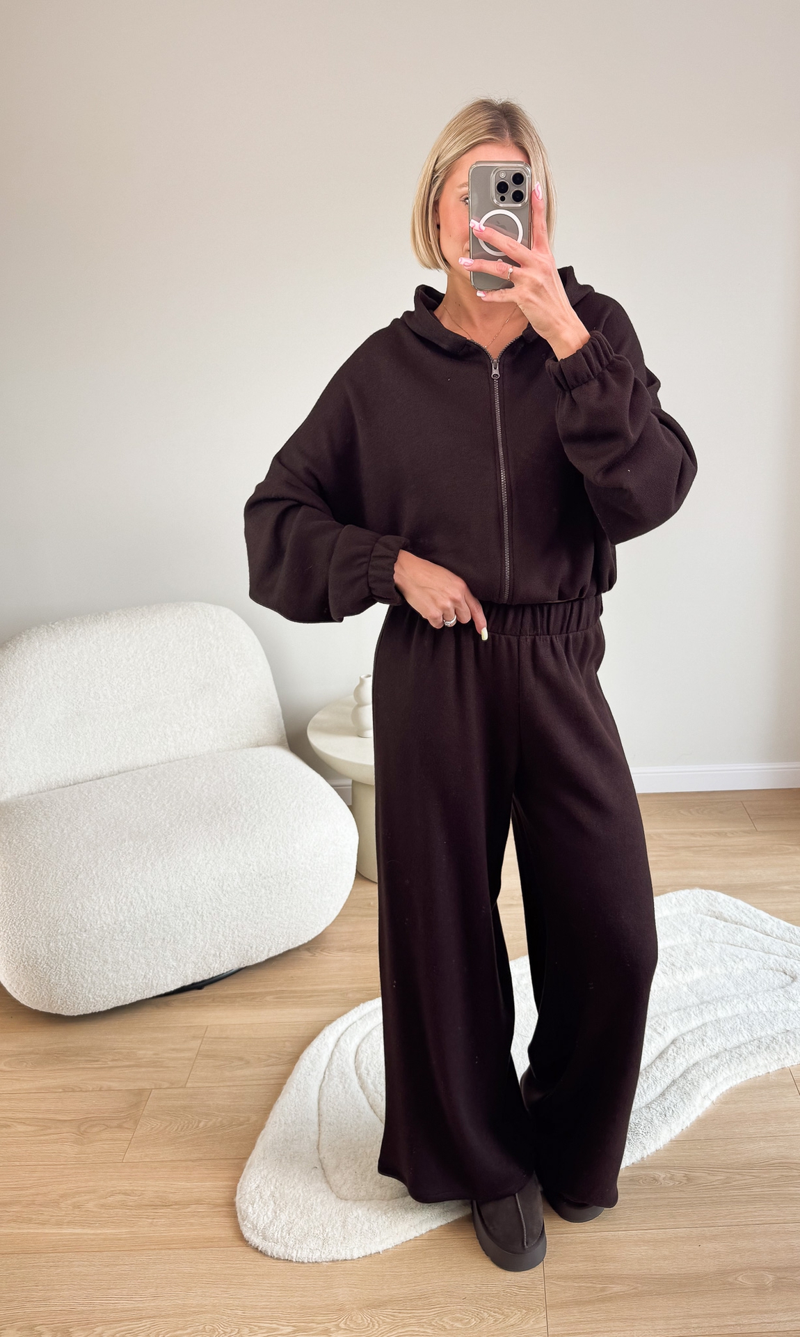 Komplet Sweterkowy Brązowy Ture