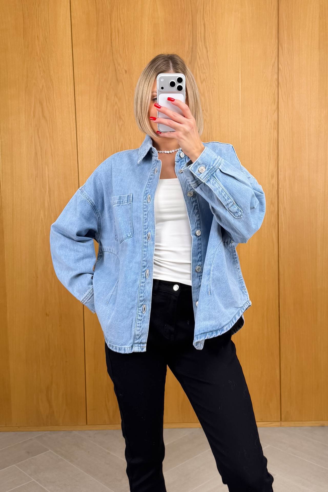 Kurtka Jeansowa Niebieska Dena