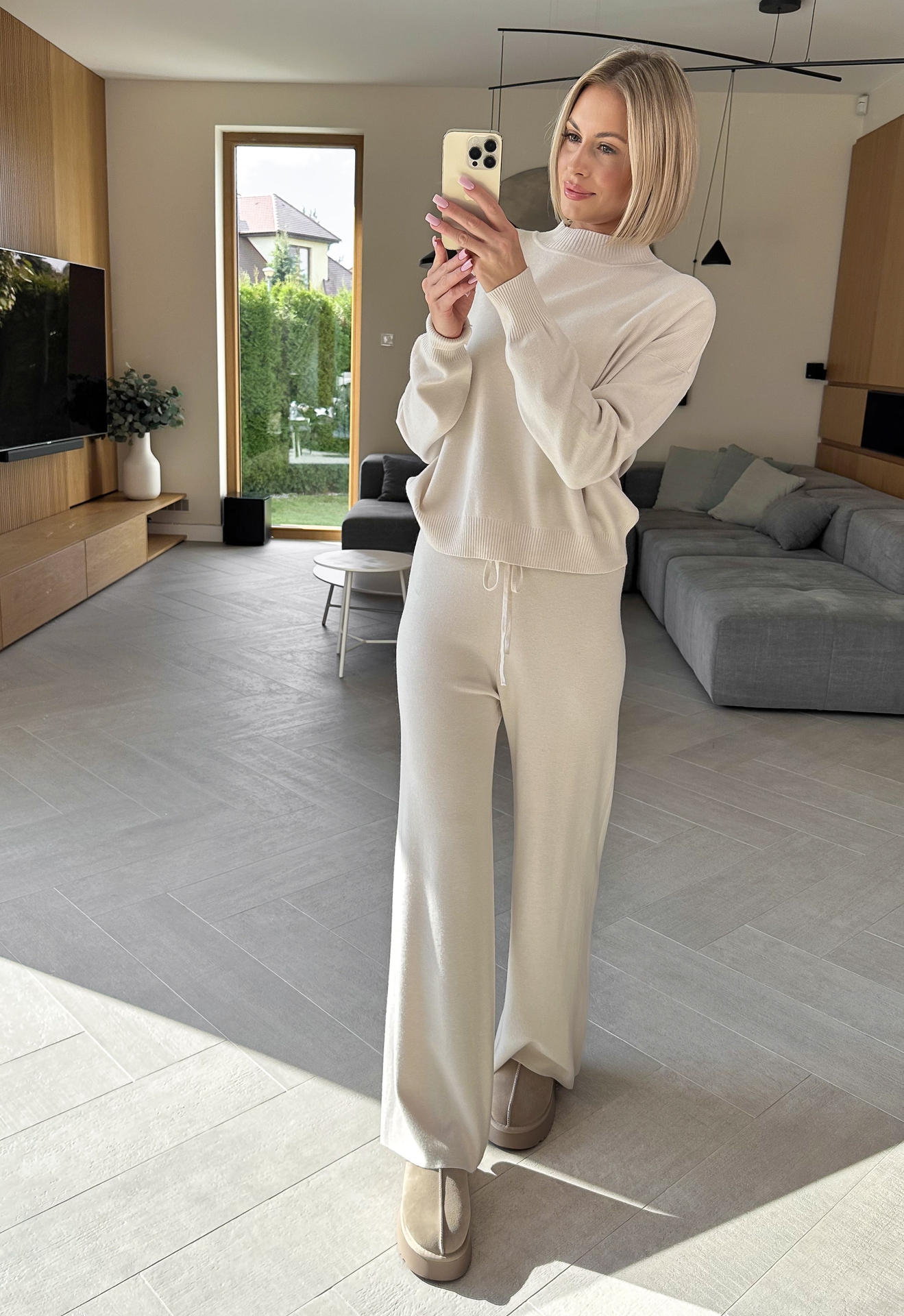 Komplet Sweterkowy Kremowy Inish