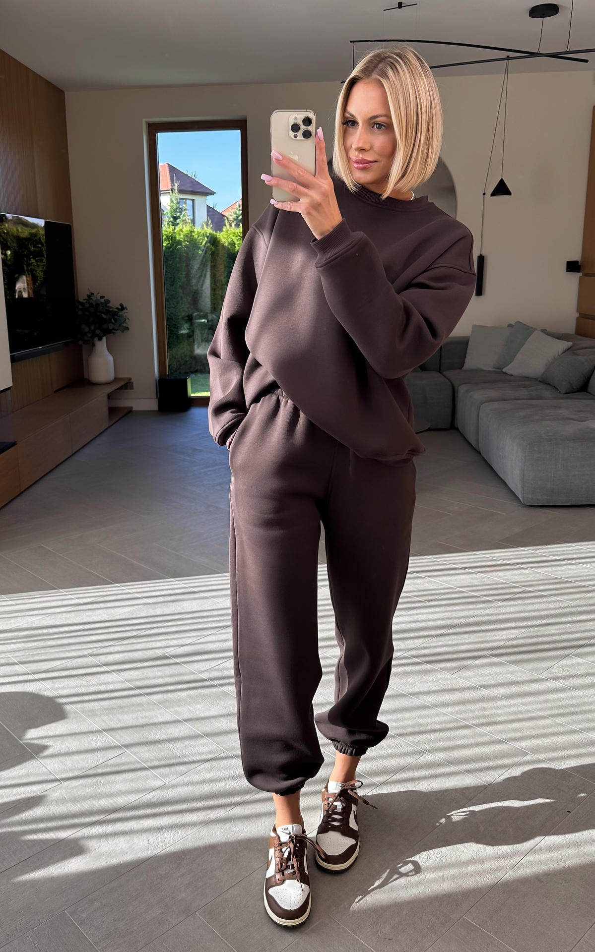 Komplet Brązowy Ocieplany Baggy