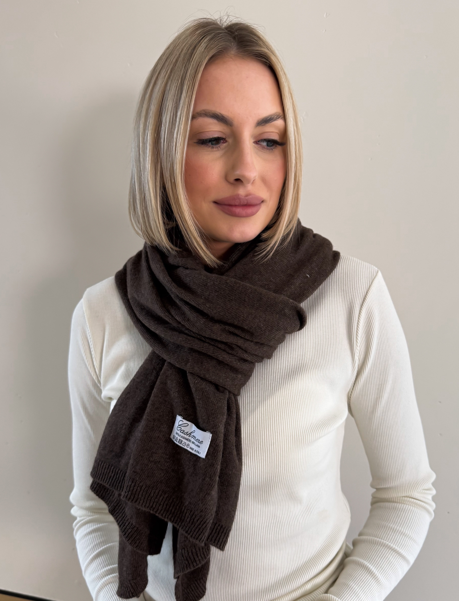 Szalik Brązowy Cashmere