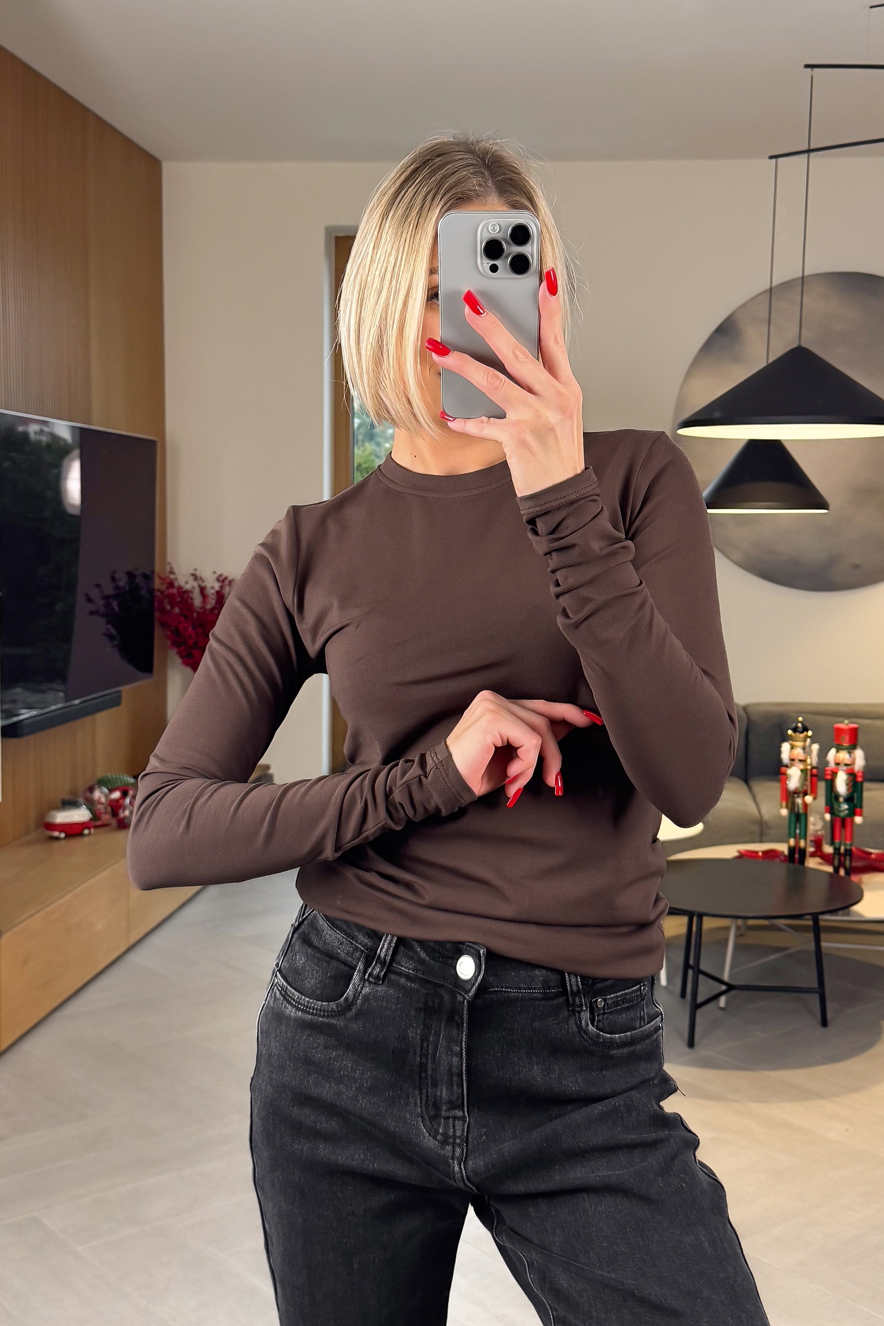 Bluzka Basic Brązowa