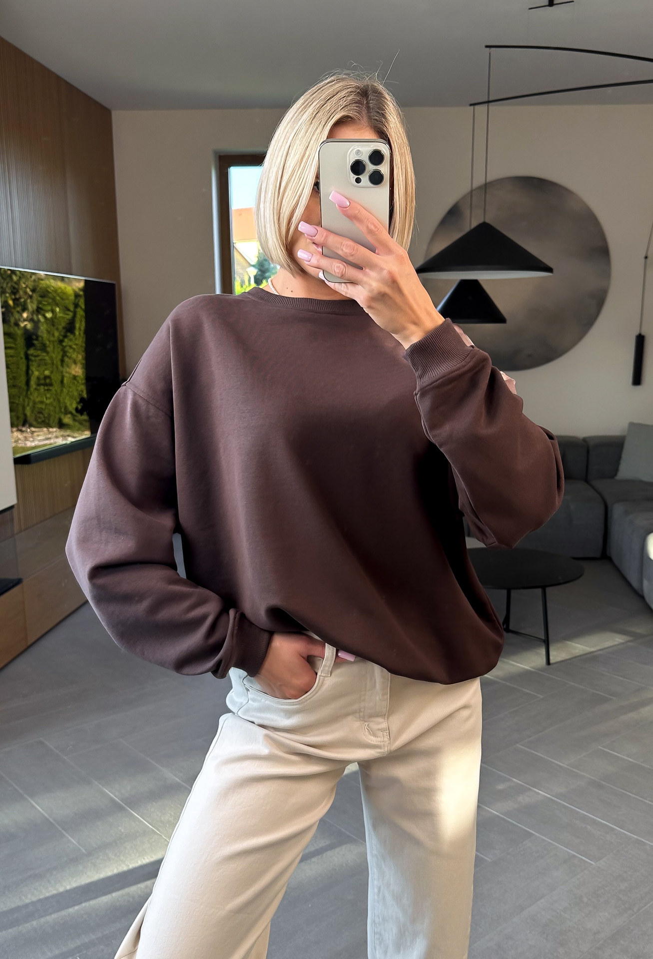 Bluza Nieocieplana Brązowa Boxy