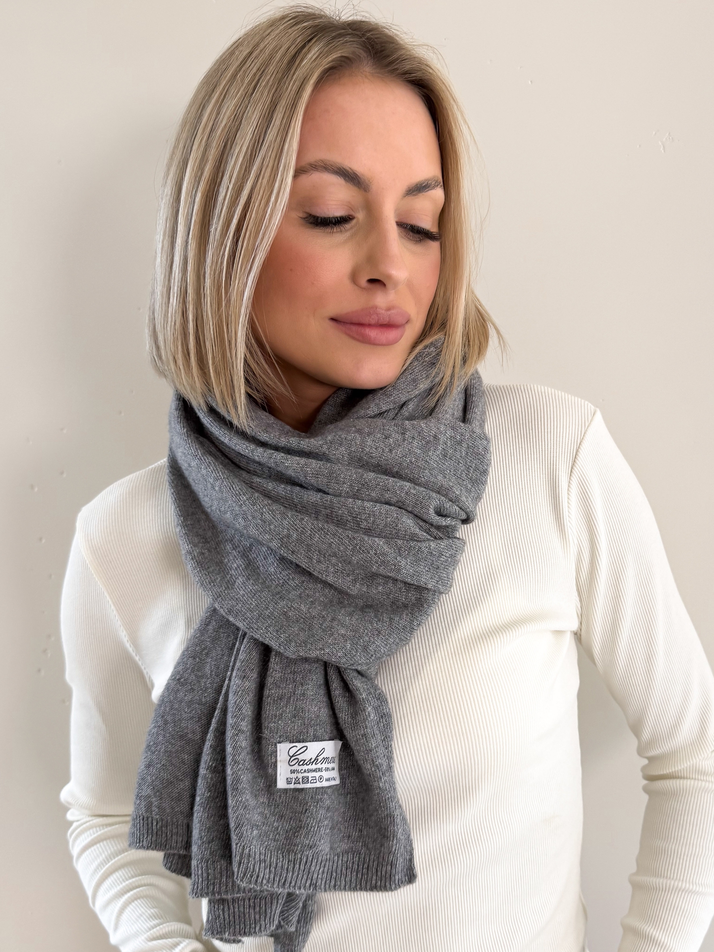 Szalik Grafitowy Cashmere