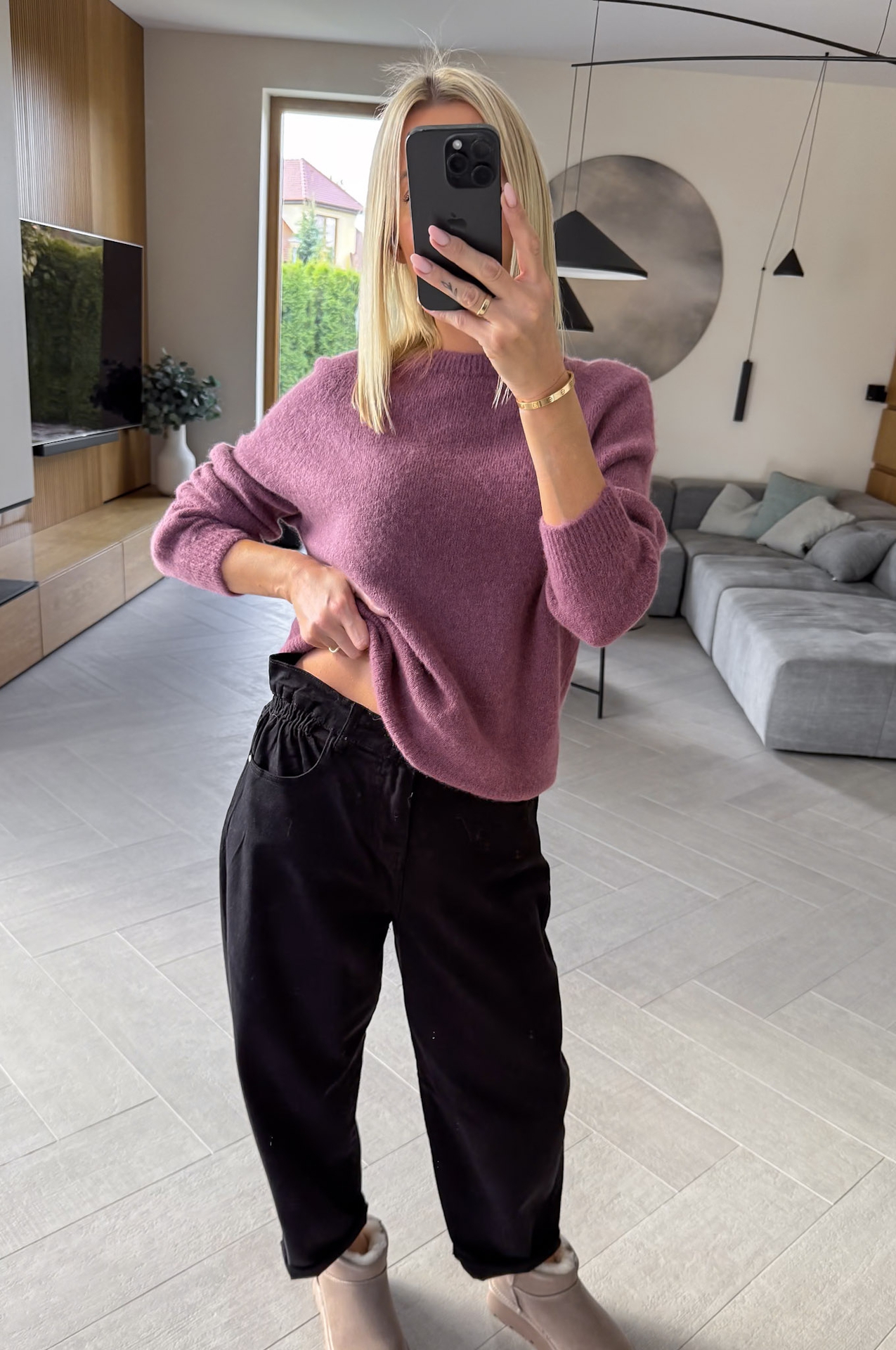 Sweter Brudny Róż Bella