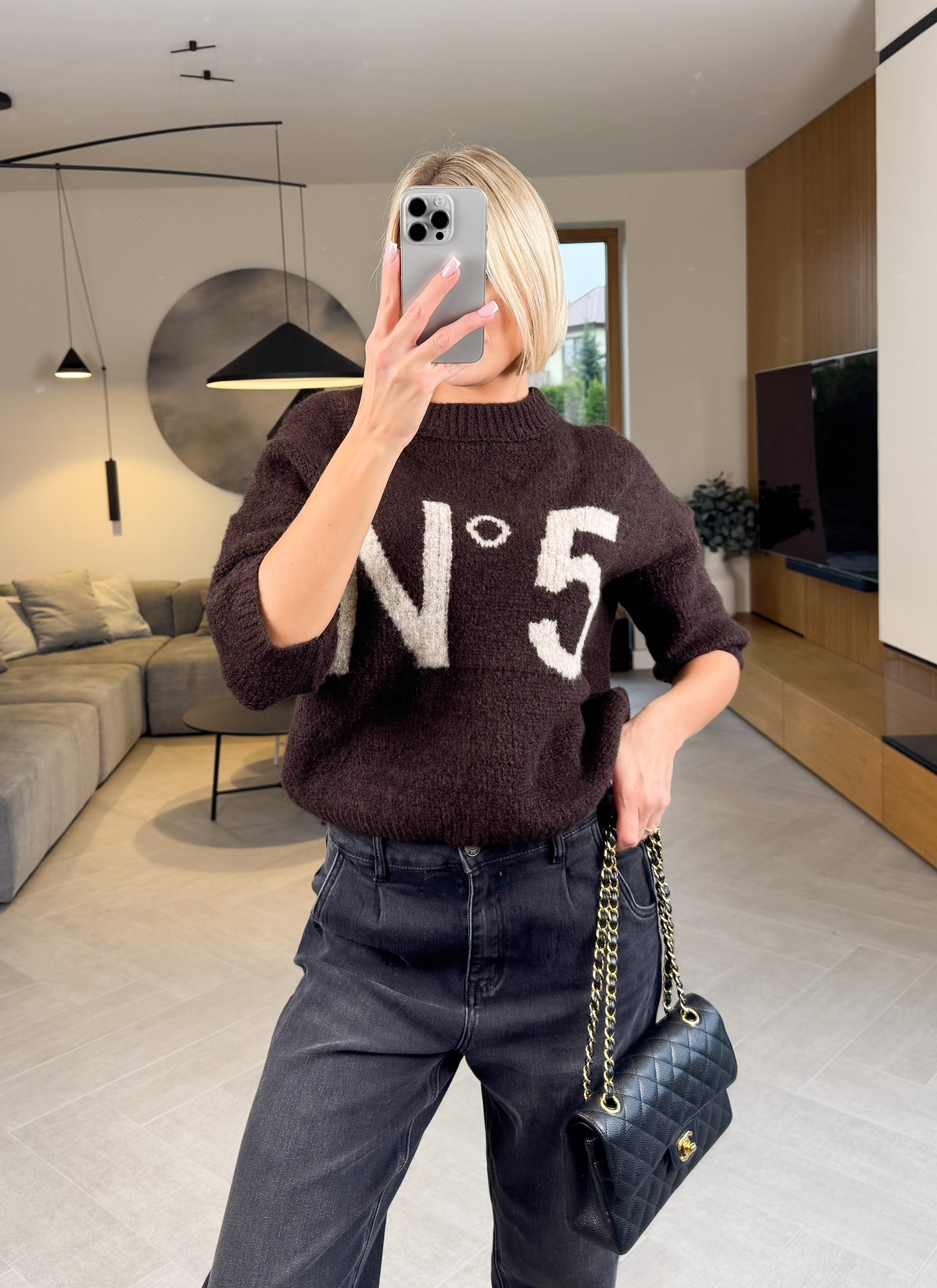 Sweter Brązowy Five