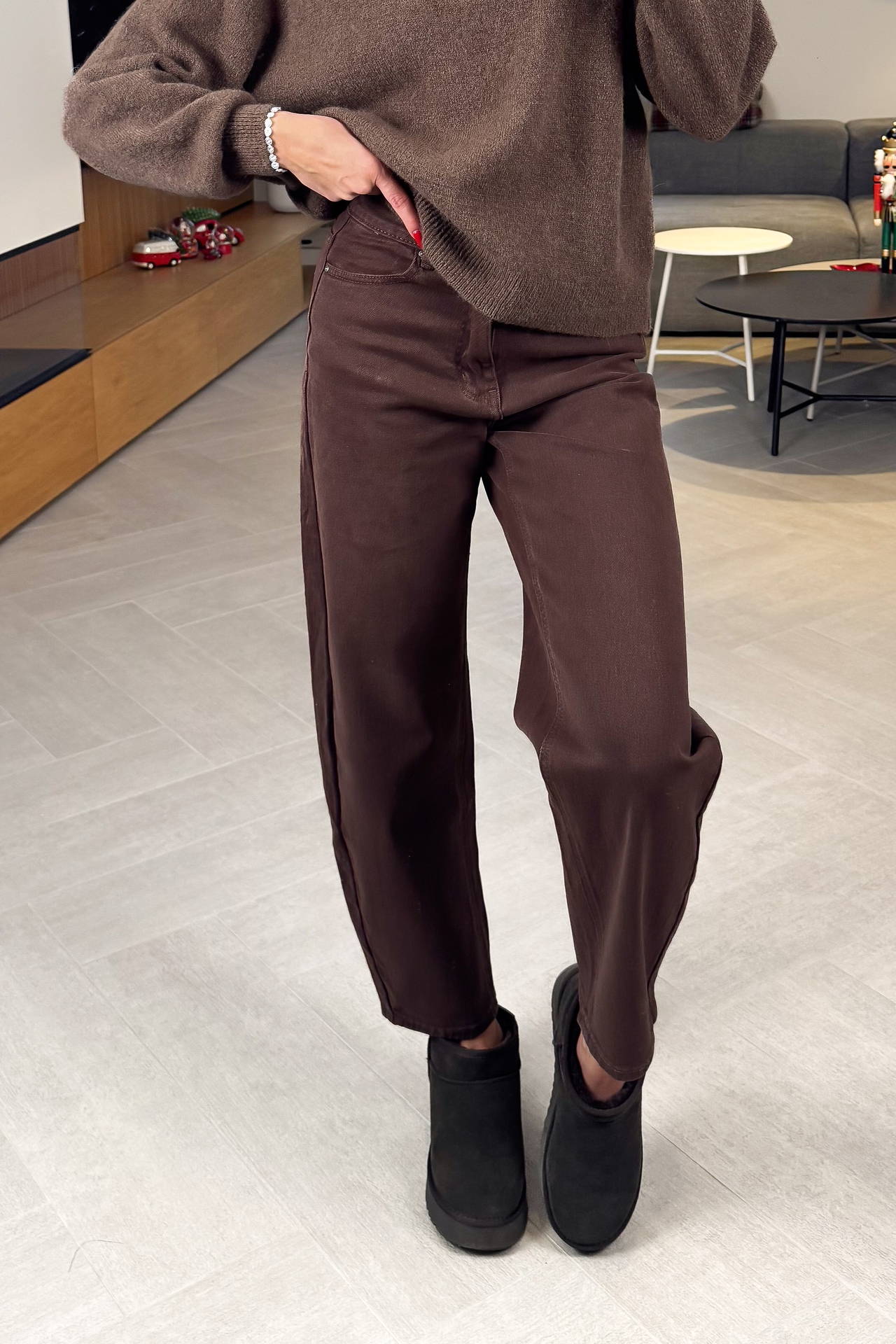 Spodnie Baggy Brązowe City