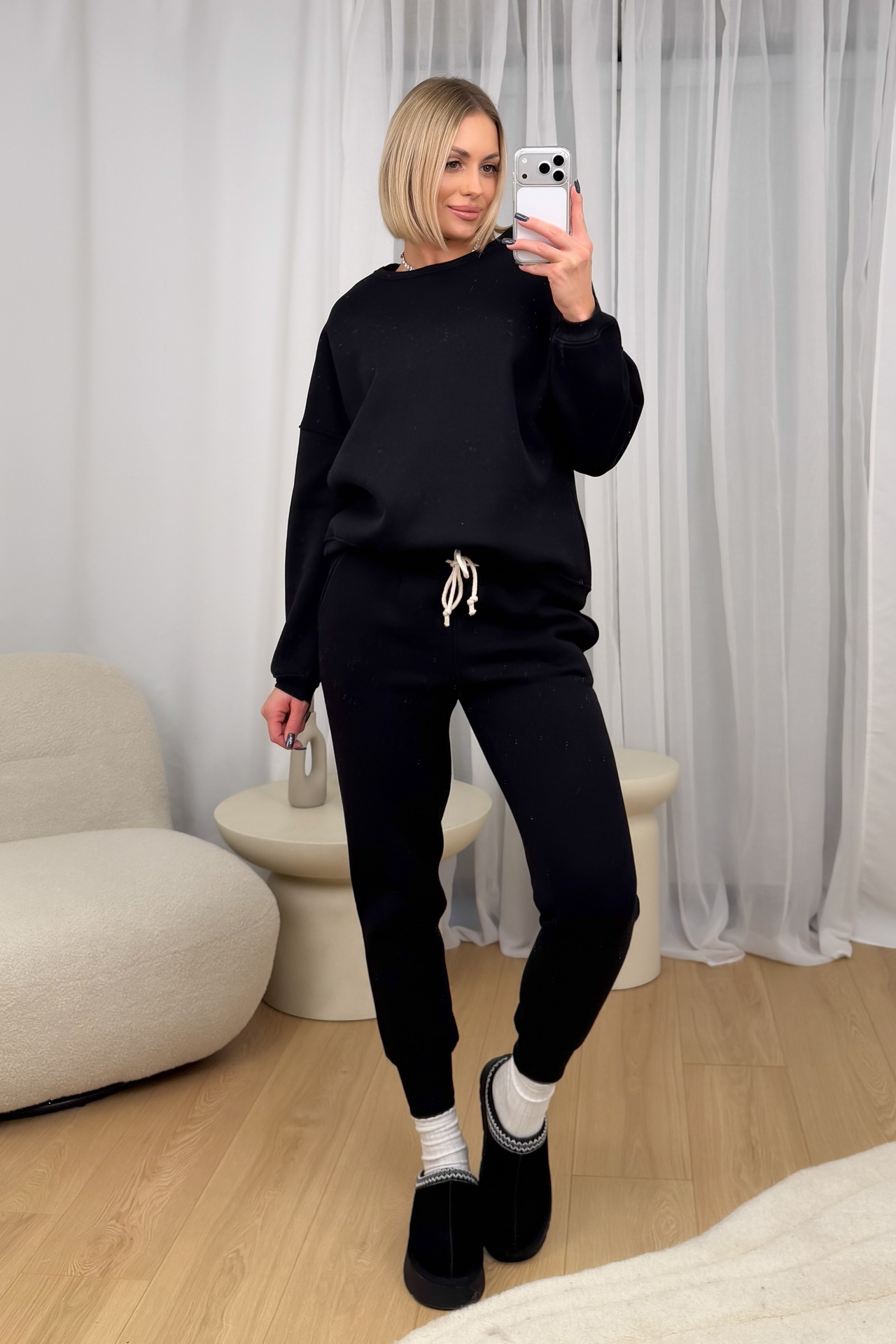 Komplet Czarny Ocieplany Comfy