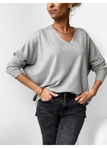 Sweter Szary Pull V