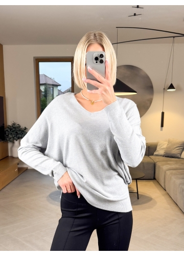 Sweter Szary Pull V
