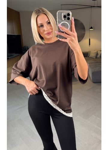 T-shirt Brązowy Pinna