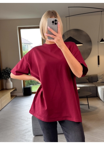T-shirt Oversize Bordowy