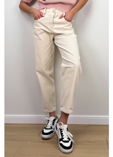 Spodnie Sztruksowe Kremowe Liva