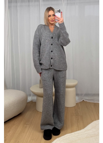 Komplet Sweterkowy Szary Saf