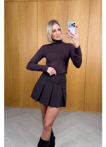 Bluzka z Golfem Brązowa Livia