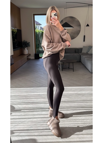 Legginsy z Zapiętką Brązowe Vin