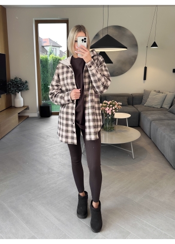 Bluza Beżowa z Kapturem Lina