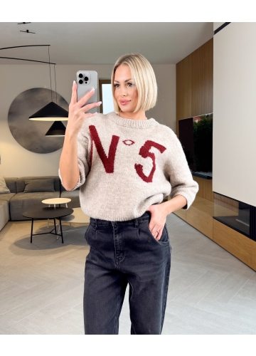 Sweter Beżowy Five