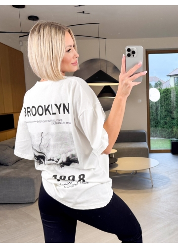 T-shirt Kremowy Brooklyn