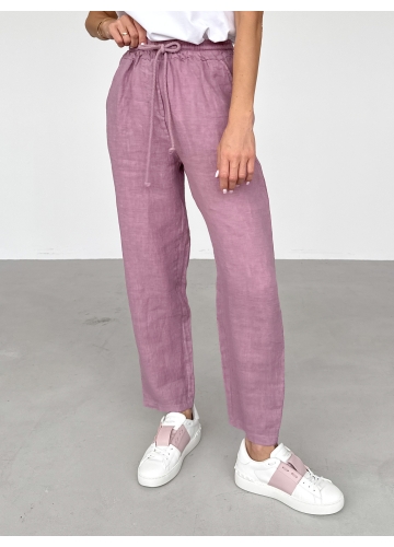 Spodnie Linen Dusty Pink