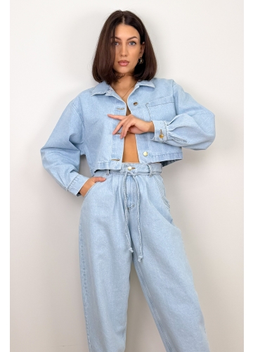 Koszula Jeansowa Niebieska Cam