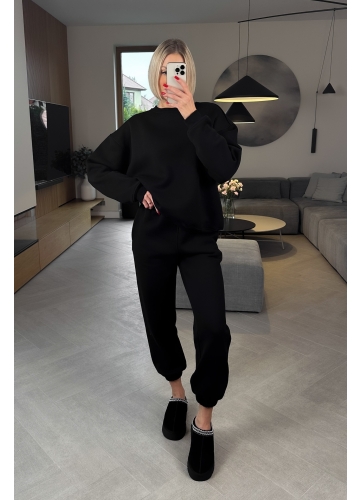 Komplet Czarny Ocieplany Baggy