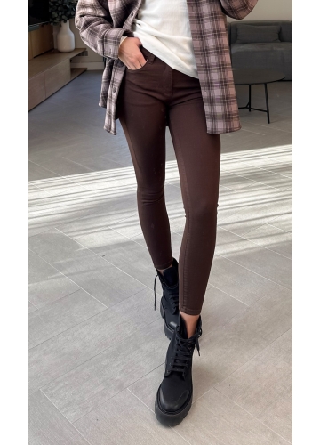 Spodnie Brązowe Skinny