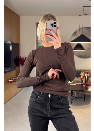 Bluzka Basic Brązowa