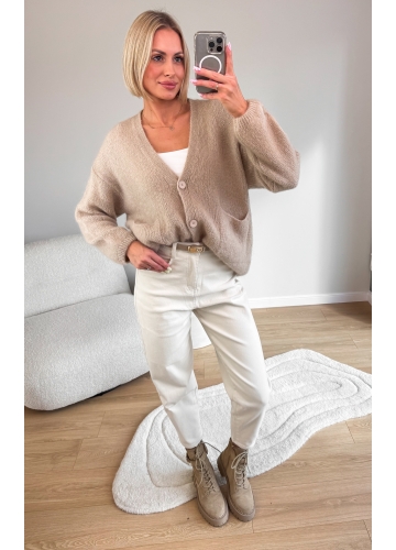 Sweter Rozpinany Beżowy Coll