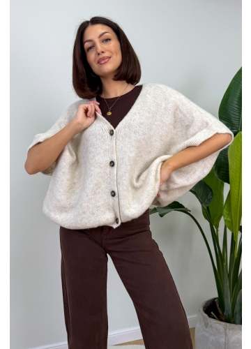 Krótki Kardigan Beżowy Este