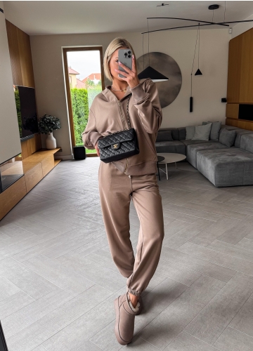 Komplet Dresowy Taupe Nieocieplany Flow