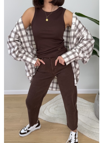 Koszulka Bokserka Brązowa Noti