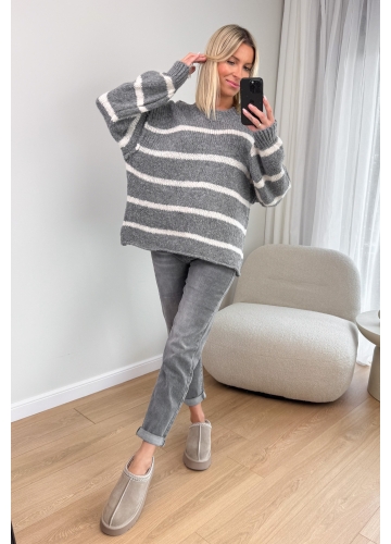 Sweter Szary w Paski Namo