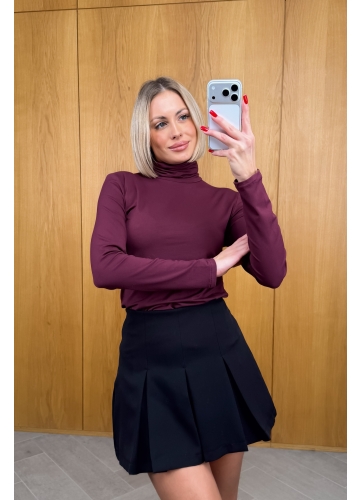 Bluzka z Golfem Bordowa Livia