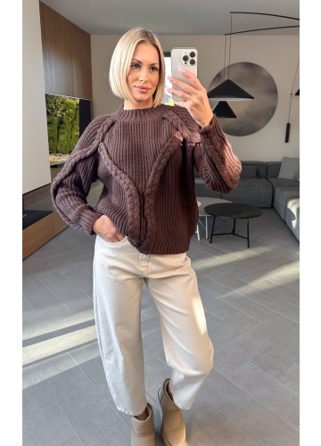 Sweter Brązowy Nod