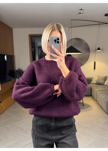 Sweter Śliwkowy Modi