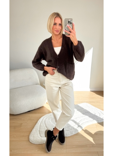 Sweter Rozpinany Brązowy Coll