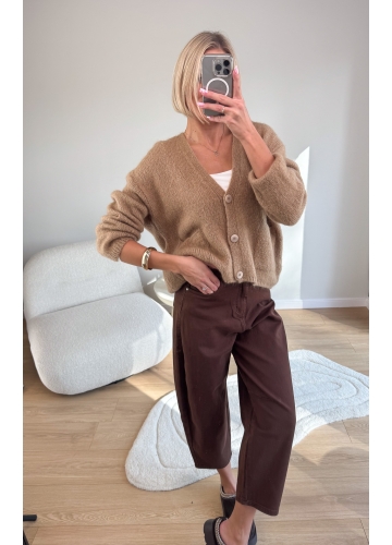 Sweter Rozpinany Camelowy Coll