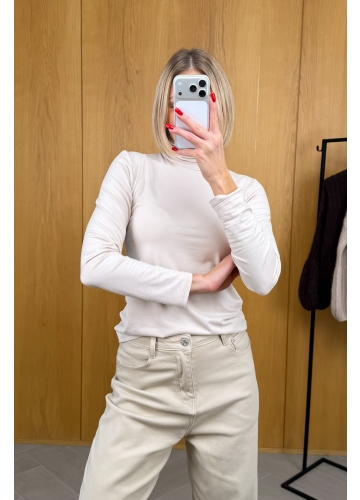 Bluzka z Golfem Beżowa Livia