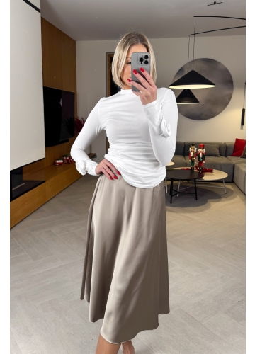 Spódnica Satynowa Taupe