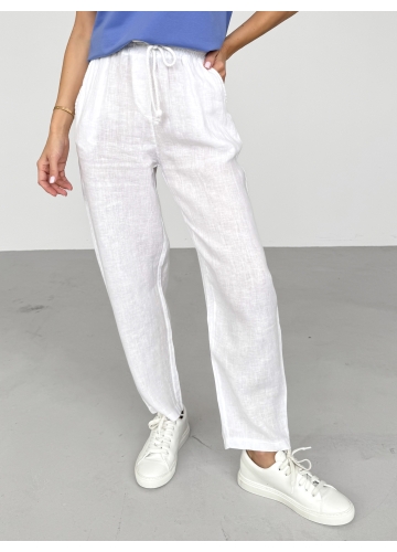 Spodnie Linen White