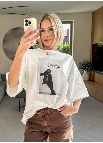 T-shirt Kremowy Mission