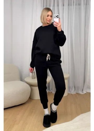 Komplet Czarny Ocieplany Comfy