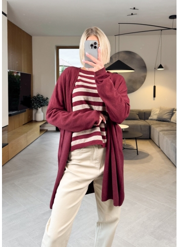 Kardigan Bordowy Soft