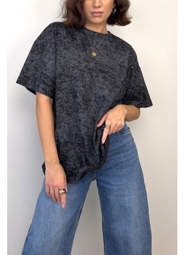 T-Shirt Oversize Grafitowy Sprany